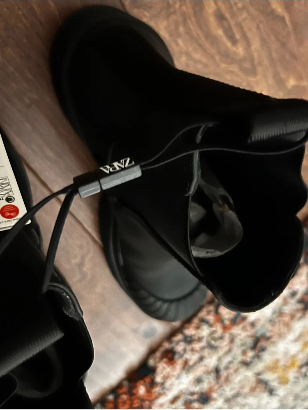Zara Black Rubber Chelsea-Style Winter Rain Boots